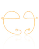 Brinco Ear Cuff Fio Bolas Banhado a Ouro 18K