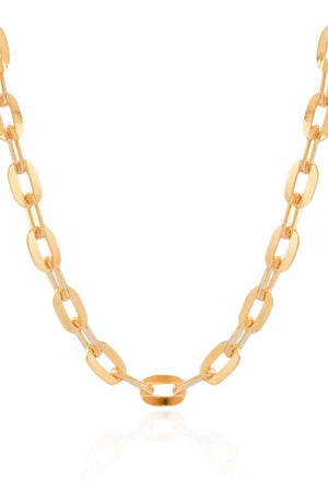 Choker Elos Ovais 9 mm Banhado a Ouro 18K