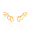 Ear Cuff Orgânico Liso 3.0 cm Banhado a Ouro 18K