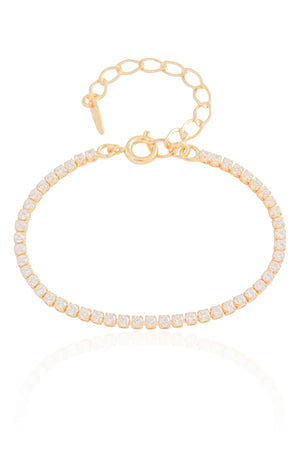 Pulseira Infantil Riviera Cristal Banhado a Ouro 18K