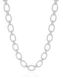 Gargantilha Elos Ovais 9 mm Ródio Branco - 40 cm