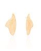 Brinco Orgânico Tela 4.3 cm Banhado a Ouro 18K