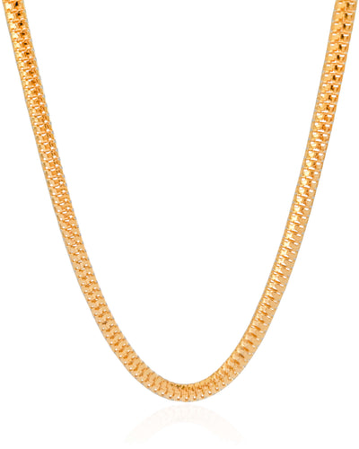 Colar Malha Cobra 6 mm Banhado a Ouro 18K - 40 cm