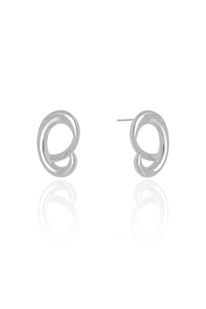Brinco Nó Liso 2.0 cm Ródio Branco