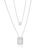 Gargantilha Dupla Gotas Cristal Ródio Branco