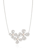 Gargantilha Veneziana Flor Pérola Ródio Branco - 45 cm