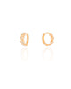 Brinco Argola Click Estrelas Cravejada Cristal 1.4 cm Banhado a Ouro 18K