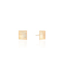 Brinco Quadrado Riscado Banhado a Ouro 18K
