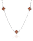 Choker Elos Trevos Tom Rubi 1.0 cm Ródio Branco