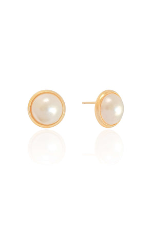 Brinco Pérola 12 mm Banhado a Ouro 18K