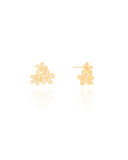 Brinco Flor Cravejado Cristal Banhado a Ouro 18K