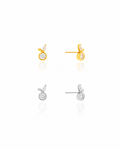 Brinco Cereja Ponto de Luz Cristal