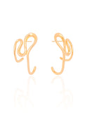 Brinco Fio Torcido Orgânico 3.2 cm Banhado a Ouro 18K