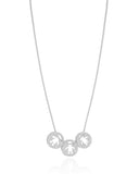 Gargantilha Veneziana Filhos Três Meninos Detalhe Ponto de Luz Cristal Ródio Branco - 45 cm
