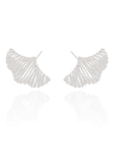 Ear Cuff Folha Frisada Ródio Branco