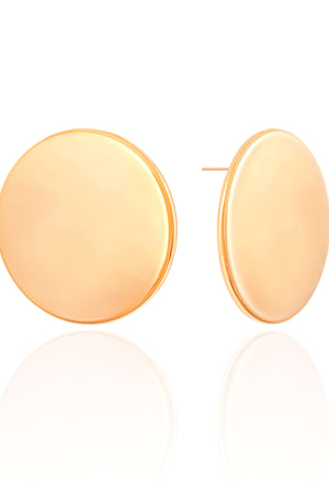 Brinco Redondo Liso 3.7 cm Banhado a Ouro 18K