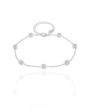 Pulseira Elos Quadrados Lisos Ródio Branco