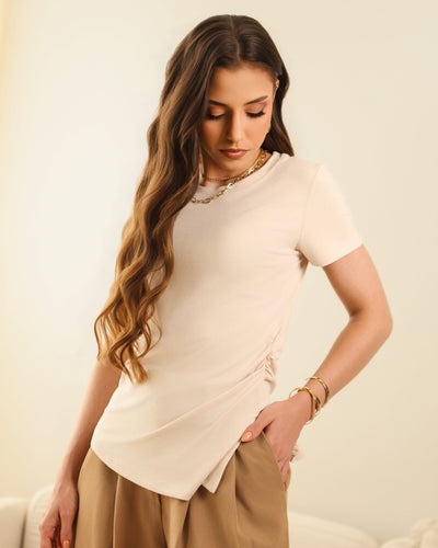 Blusa Drapeada Assimétrica