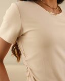 Blusa Drapeada Assimétrica