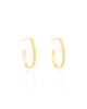 Brinco Argola Oval Fio Reto Liso 2.5 cm Banhado a Ouro 18K