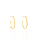 Brinco Argola Oval Fio Reto Liso 2.5 cm Banhado a Ouro 18K