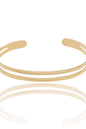 Bracelete Dois Filetes 6 mm Banhado a Ouro 18K