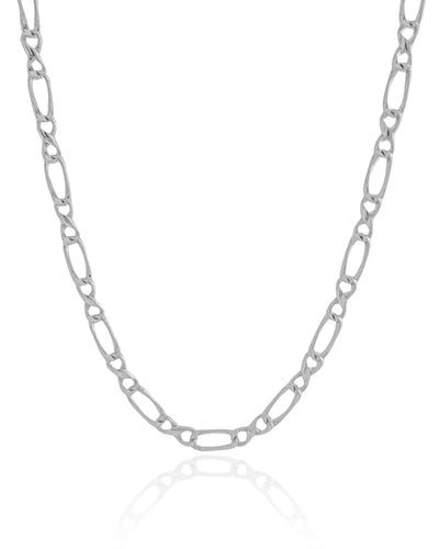 Choker Elos Torcidos Ródio Branco - 31 cm