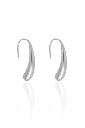 Brinco Passante Gota Lisa Ródio Branco