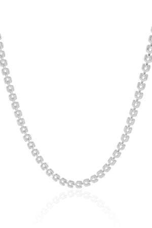 Choker Elos Duplos 4 mm Ródio Branco