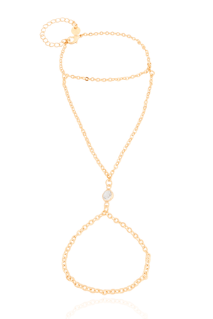 Pulseira Hand Chain com Zircônia Banhado a Ouro 18K