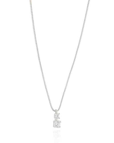 Colar Veneziana Ponto de Luz Quadrados Cristal - 45 cm