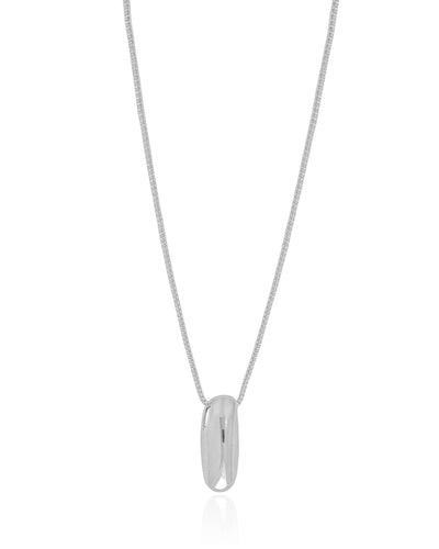 Gargantilha Veneziana Letra I 1.7 cm Bolha Ródio Branco - 45 cm