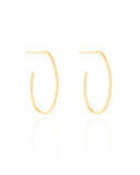 Brinco Argola Oval Fio 3.3 cm Banhado a Ouro 18K