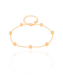 Pulseira Elos Quadrados Lisos Banhado a Ouro 18K