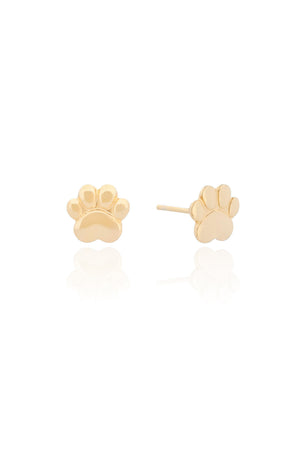 Brinco Pata Pet Liso Banhado a Ouro 18K