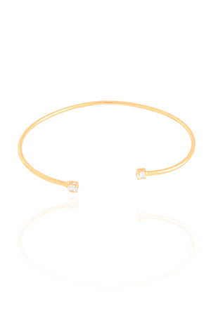 Bracelete Fio Pontos de Luz Cristal 3 mm Banhado a Ouro 18K