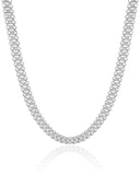 Choker Malha Listrada Ródio Branco