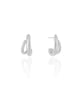 Brinco Argola Dois Filetes Lisos 2.1 cm Ródio Branco