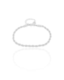 Pulseira Infantil Cordão Baiano 3 mm Ródio Branco