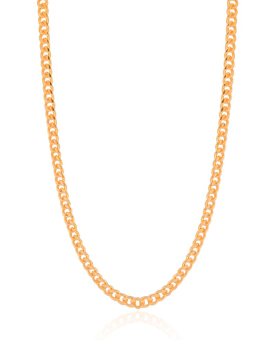 Gargantilha Grumet 4 mm Fecho Mosquetão Banhado a Ouro 18K - 40 cm