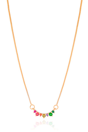 Gargantilha Veneziana Pontos de Luz Coloridos Banhado a Ouro 18K - 40 cm