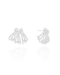 Brinco Filetes Pontos de Luz Geométricos Cristal Ródio Branco