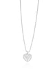 Gargantilha Veneziana Coração Cravejado Cristal Ródio Branco - 40 cm