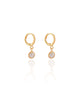 Brinco Argola Click Pérola 2.2 cm Banhado a Ouro 18K