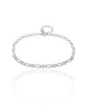 Tornozeleira Elos Ovais 6 mm Ródio Branco