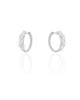 Brinco Argola Click Gotas Cristal 1.9 cm Ródio Branco