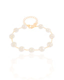 Pulseira Pérolas Achatadas Barrocas Banhado a Ouro 18K