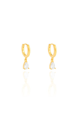 Brinco Argola Pingente Gota Cristal