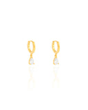 Brinco Argola Pingente Gota Cristal