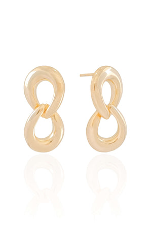 Brinco Elos Pendurados Banhado a Ouro 18K